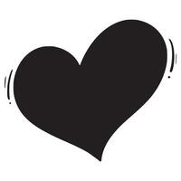 Doodle sketch style of heart cartoon hand drawn illustration for concept design. vector