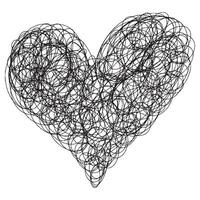 Doodle sketch style of heart cartoon hand drawn illustration for concept design. vector