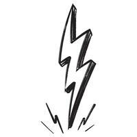 Doodle sketch style of electric lightning bolt symbol illustration for concept design. vector