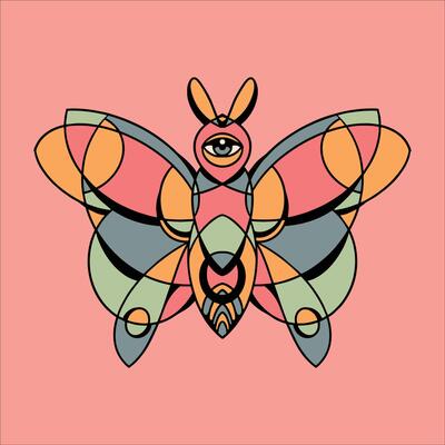 trippy butterfly illustration design