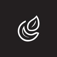 Herbal leaf logo design element icon designed in a unique style vector