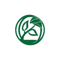 Herbal leaf logo design element icon designed in a unique style vector