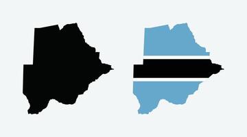 Botswana Map. Map of Botswana with National Flag. vector
