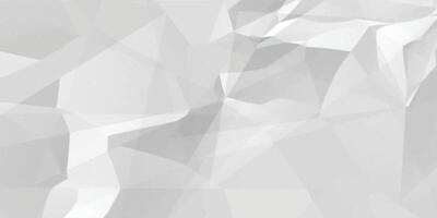 Abstract white crumpled paper texture background, White empty leaf of crumpled paper vector