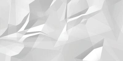 Abstract white crumpled paper texture background, White empty leaf of crumpled paper vector