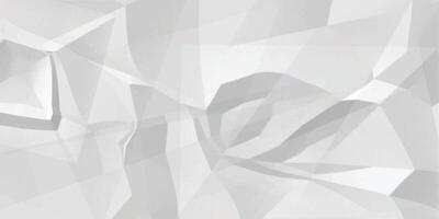 Abstract white crumpled paper texture background, White empty leaf of crumpled paper vector