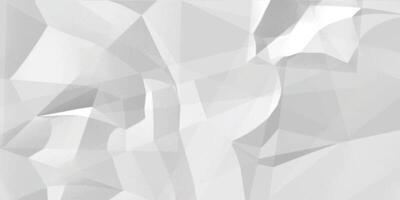 Abstract white crumpled paper texture background, White empty leaf of crumpled paper vector