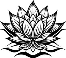 illustration of lotus flower outline isolated on white background eps 10 vector