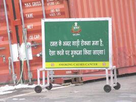 Atal Tunnel India 31st December 2022, A sign board stopping vehicle inside tunnel is restricted if done so strict actions would be taken photo