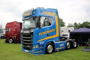 Whitchurch in Shropshire in the UK on 1 June 2024. A view of a Truck in a truck show photo