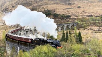 A view of the Glenfinnan Viaduct in Scotland photo