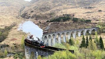 A view of the Glenfinnan Viaduct in Scotland photo