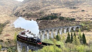 A view of the Glenfinnan Viaduct in Scotland photo