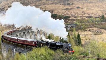 A view of the Glenfinnan Viaduct in Scotland photo