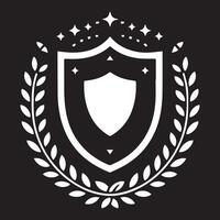 illustration of shield with stars around vector