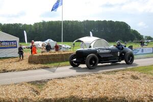 Malpas in Cheshire in the UK in September 2020. A view of a Old Racing car on a country road photo