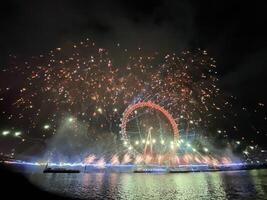 London in the UK on 1 January 2024. A view of the London New Years Eve Fireworks photo