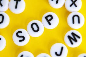 SOP representing standard operating procedures on yellow background photo