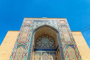 Beautiful oriental views of the tomb of the wives of the commander Amir Temur - Shakhi Zinda photo