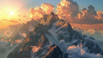 gorgeous range of mountains with a clear sky photo
