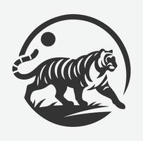 Majestic Tiger Silhouette with Intricate White Line Patterns, Perfect Art for Creative Projects vector
