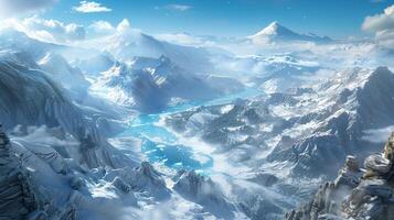 A large natural setting with a mountain range covers. photo