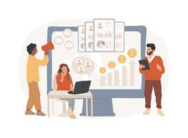 Marketing automation system isolated concept illustration. vector