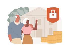 Elderly financial security isolated concept illustration. vector