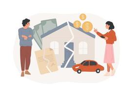 Property division isolated concept illustration. vector