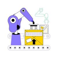 Automated sortation system isolated cartoon illustrations. vector