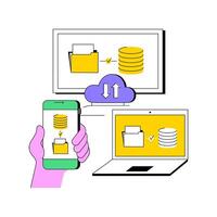 Data backup and recovery isolated cartoon illustrations. vector