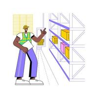 Automated storage and retrieval system isolated cartoon illustrations. vector