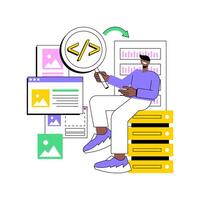 Website scraping isolated cartoon illustrations. vector