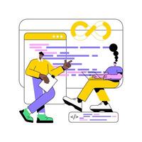 DevSecOps workflow isolated cartoon illustrations. vector