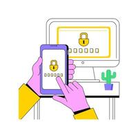 Two-factor authentication verification isolated cartoon illustrations. vector