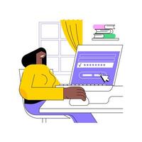 Class access code isolated cartoon illustrations. vector