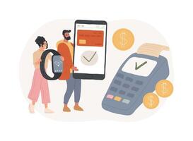 NFC connection isolated concept illustration. vector