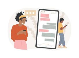 Messaging application isolated concept illustration. vector