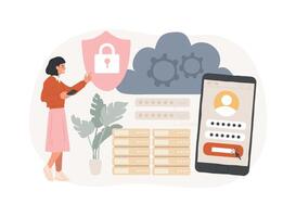 Cloud computing security isolated concept illustration. vector