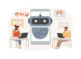 Chatbot development platform isolated concept illustration. vector