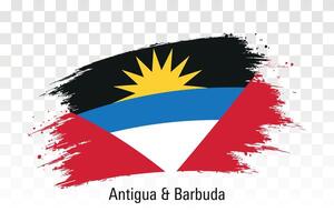 Antigua and Barbuda flag. Grunge brush stroke flag of Antigua and Barbuda isolated on white illustration vector