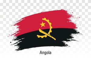 Angola flag. Grunge brush stroke flag of Angola isolated on white illustration vector