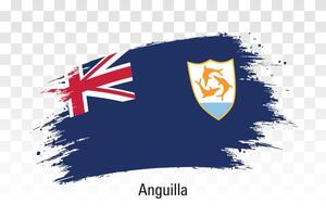 Anguilla flag. Grunge brush stroke flag of Anguilla isolated on white illustration vector