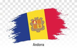 Andorra flag. Grunge brush stroke flag of Andorra isolated on white illustration vector