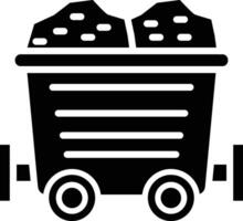 Mining Cart Glyph Icon Design vector