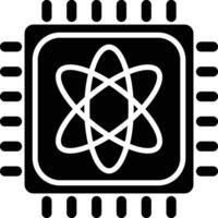 Quantum Computer Glyph Icon Design vector