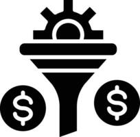 Conversion Funnel Glyph Icon Design vector