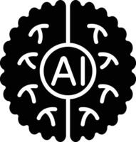 Deep Learning Glyph Icon Design vector