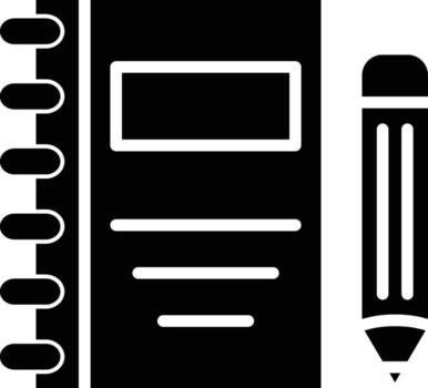 Notebook Glyph Icon Design vector