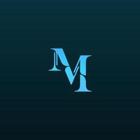 logo icon design letter M luxury simple blue ocean combination attractive for bank company eps 10 vector